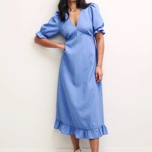 NWT Nobody's Child Blue Delilah Midi Tea Dress